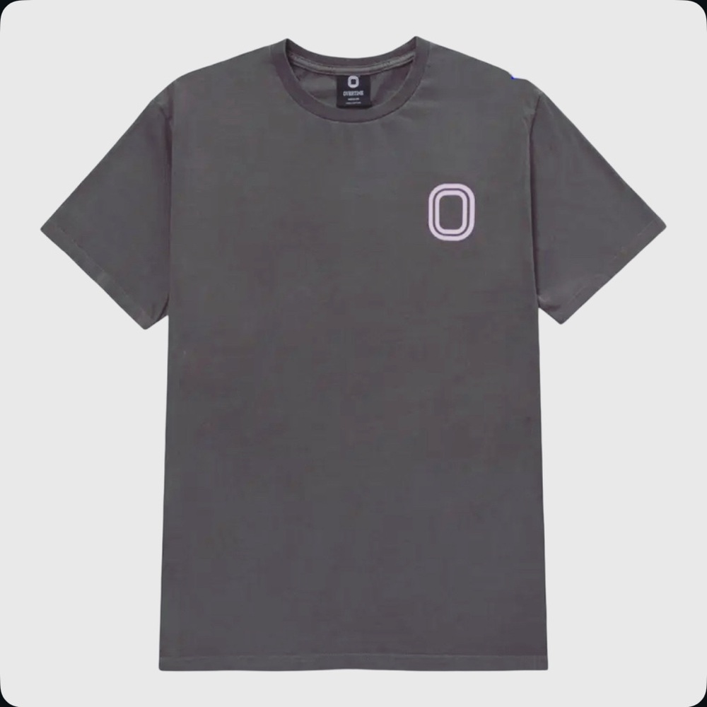 Overtime boys Gray T-Shirt w/pink & turquoise accents - boys size S - BNWT